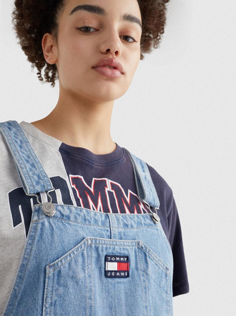 Női Tommy Hilfiger Denim Overall Rövid Szoknya Kék | HU 325MQZ